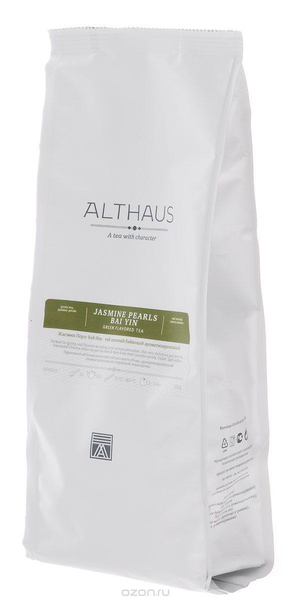 Althaus Jasmine Pearls Bai Yin зеленый листовой чай, 250 г