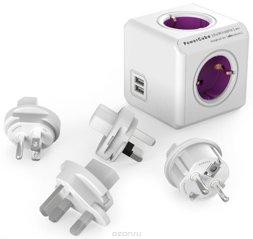 Allocacoc ReWirable USB, White сетевой удлинитель (1 м)