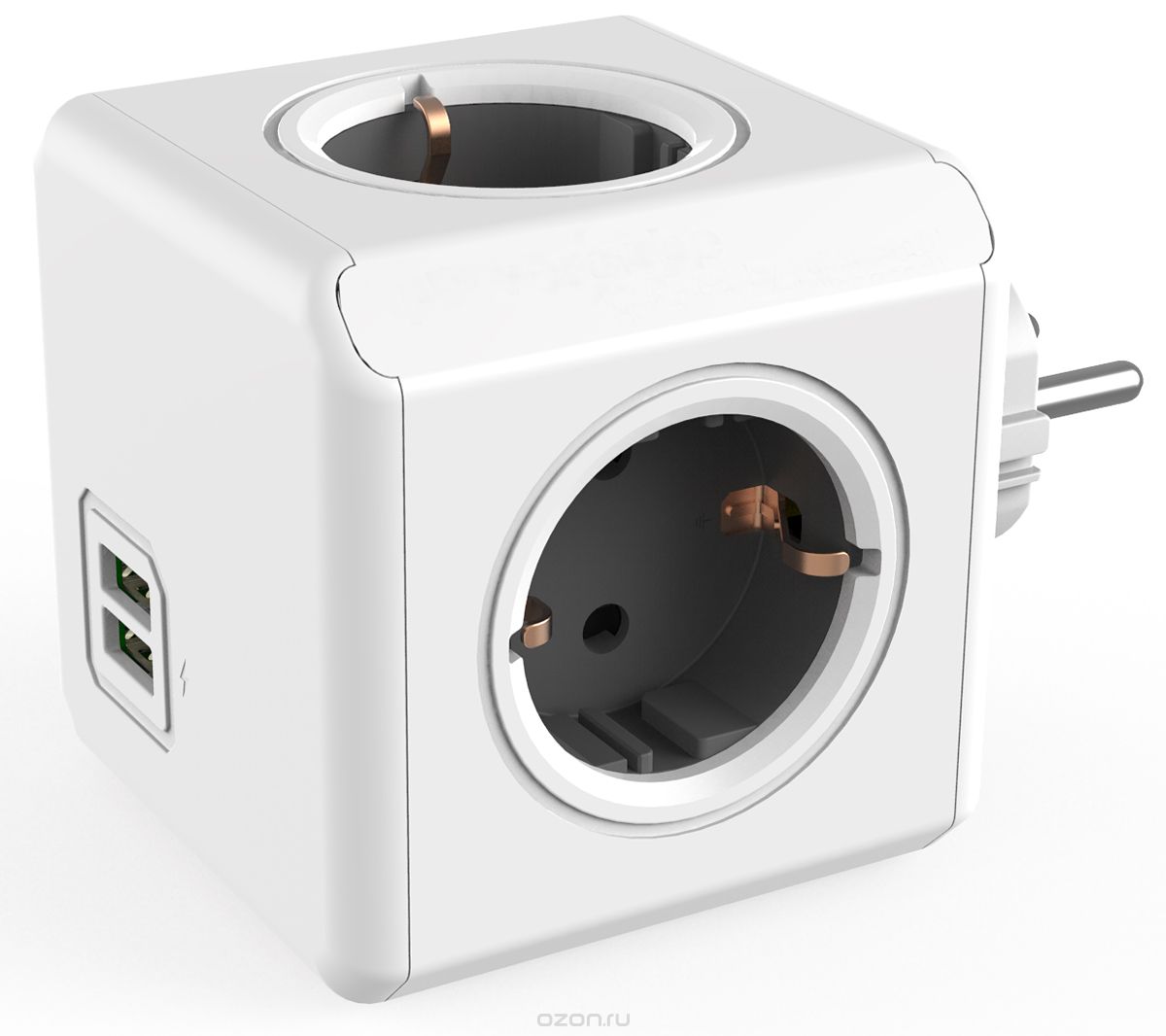 Allocacoc Original USB, Grey сетевой разветвитель