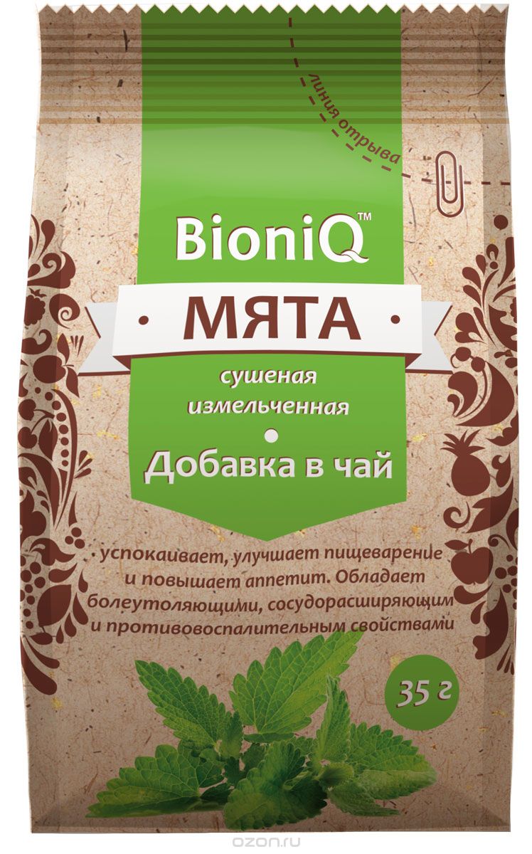 BioniQ Добавка в чай мята сушеная, 36 г